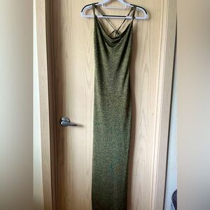 Olive Green Cowl Maxi Dress New with Defect